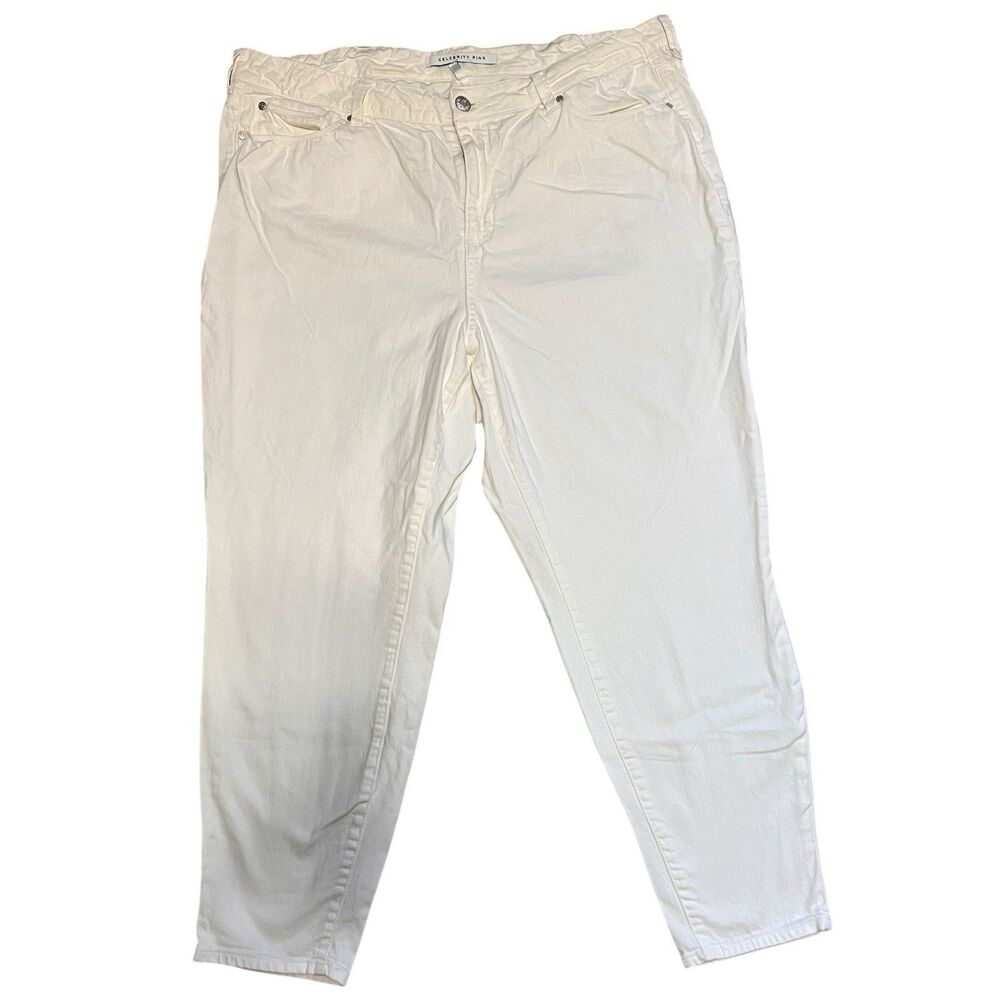 Celebrity Pink High Waist White Crop Jeans Size 18 - Picture 3 of 6